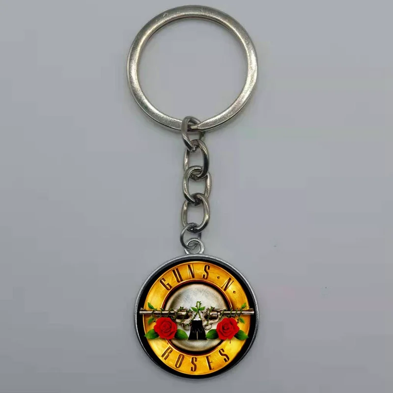Модный трендовый брелок с изображением пистолета розы стеклянный купол BPGNR