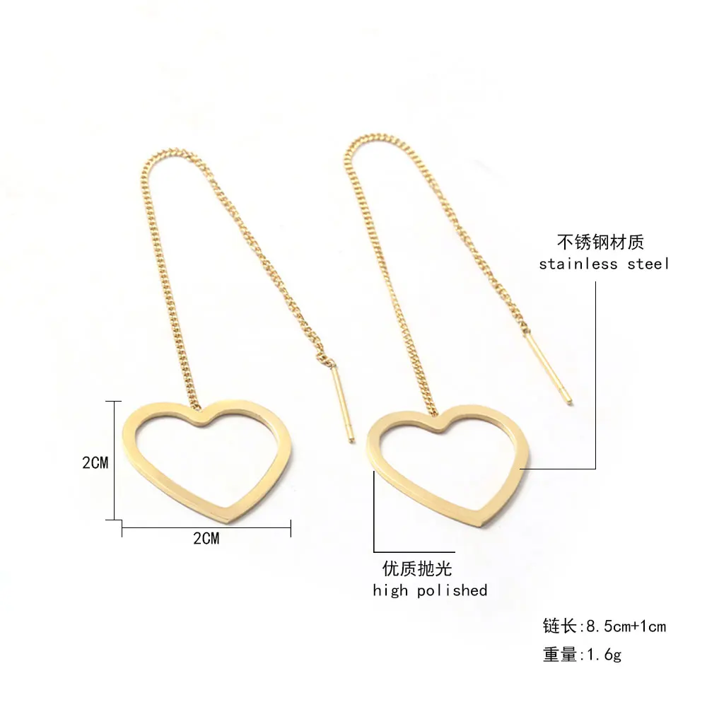 Корейские серьги из нержавеющей стали для женщин кресты длинные цепочки