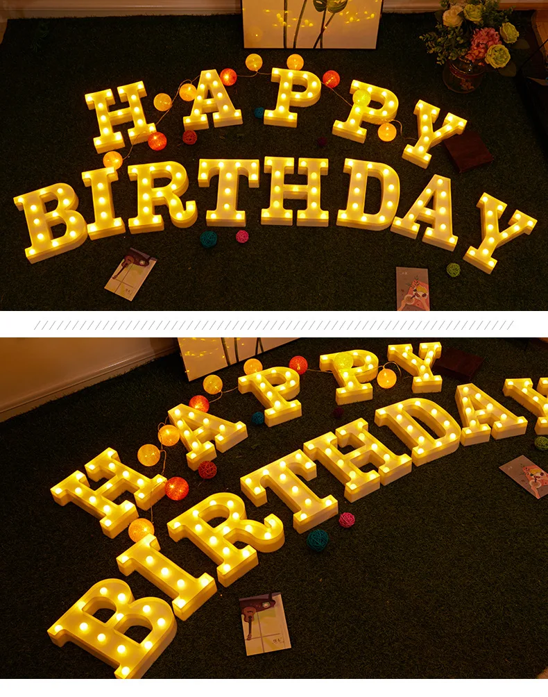 Светодиодный светильник с буквами 16 см лампа светящимися цифрами декоративный