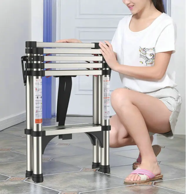 1.7M multifunctional folding household herringbone ladder aluminumalloy telescopic ladder construction decoration project ladder