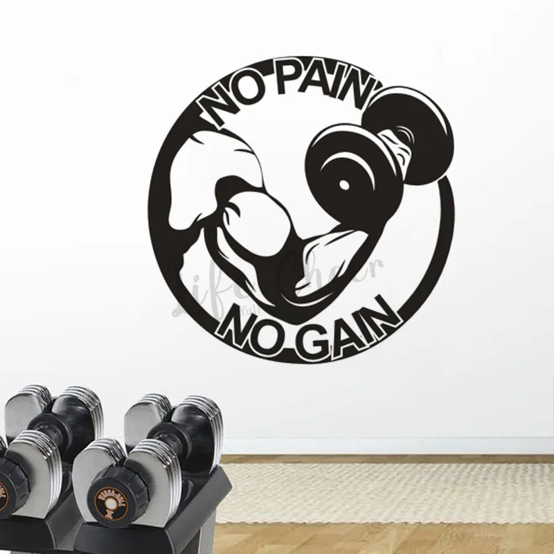 

Виниловые наклейки для стен, без боли, без усиления, с цитатой, мускулистая рука, человек, стикер стены гантели, спорт, тренировочный, съемный...