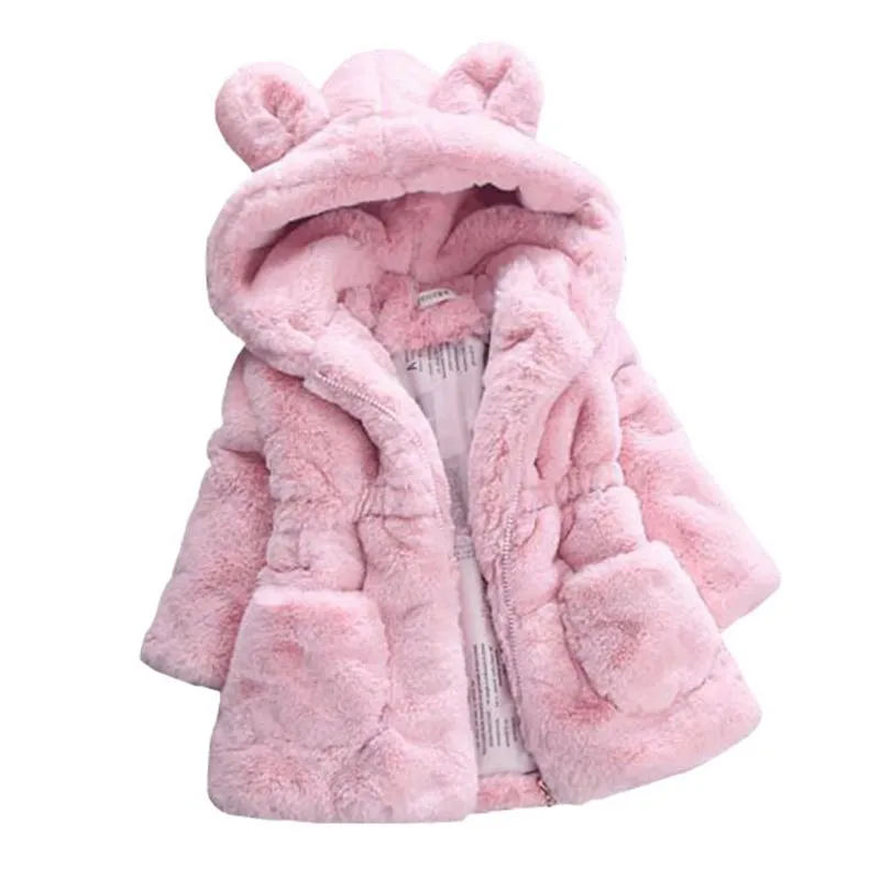 2020 1-9T Winter Girls Jackets Faux Fur Cardigan Warm Baby Coats Teenager Thicken Children Clothing Girl Outerwear Kids Clothes | Детская