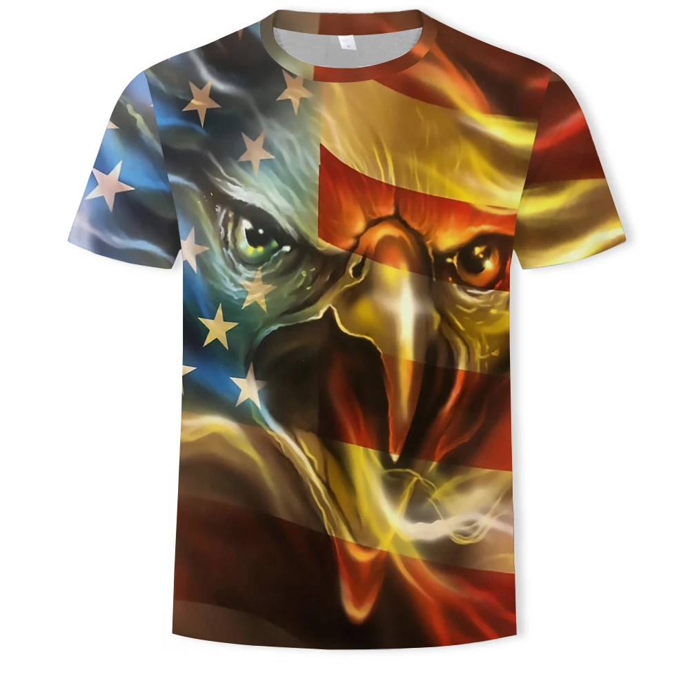 

2020 New Funny Men short sleeve shirt T Shirts Eagle tearing the starry sky Tshirts Men/Women 3D T Shirt Free Shipping