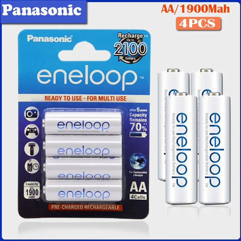 Оригинальный аккумулятор Panasonic 1 2 В 1900 мАч AA 4 шт. перезаряжаемый для камеры