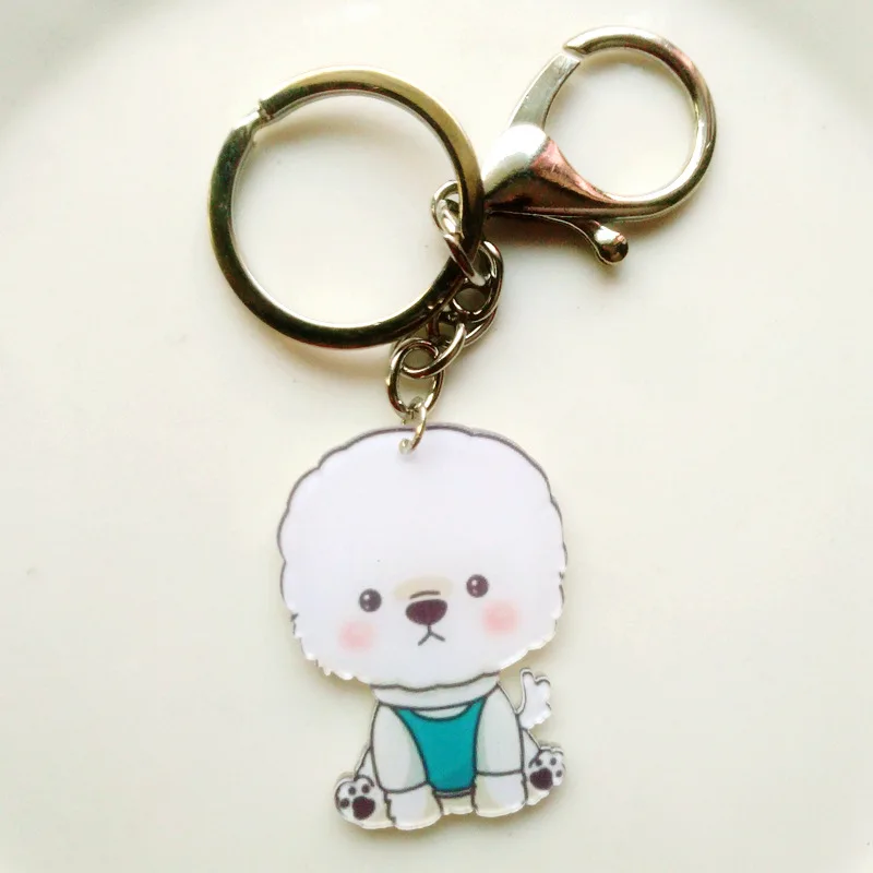 Желтый градиент Fashion Jewelry Pet Keychain Photo Cute dog parts glass convex photo keychain acrylic metal chain keychain fashion accessories - Цвет: Желтый градиент