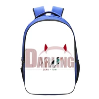 darling in the franxx backpack anime zero two bookbag fashion double layer rucksack boy girl bags kawaii cartoon mochila