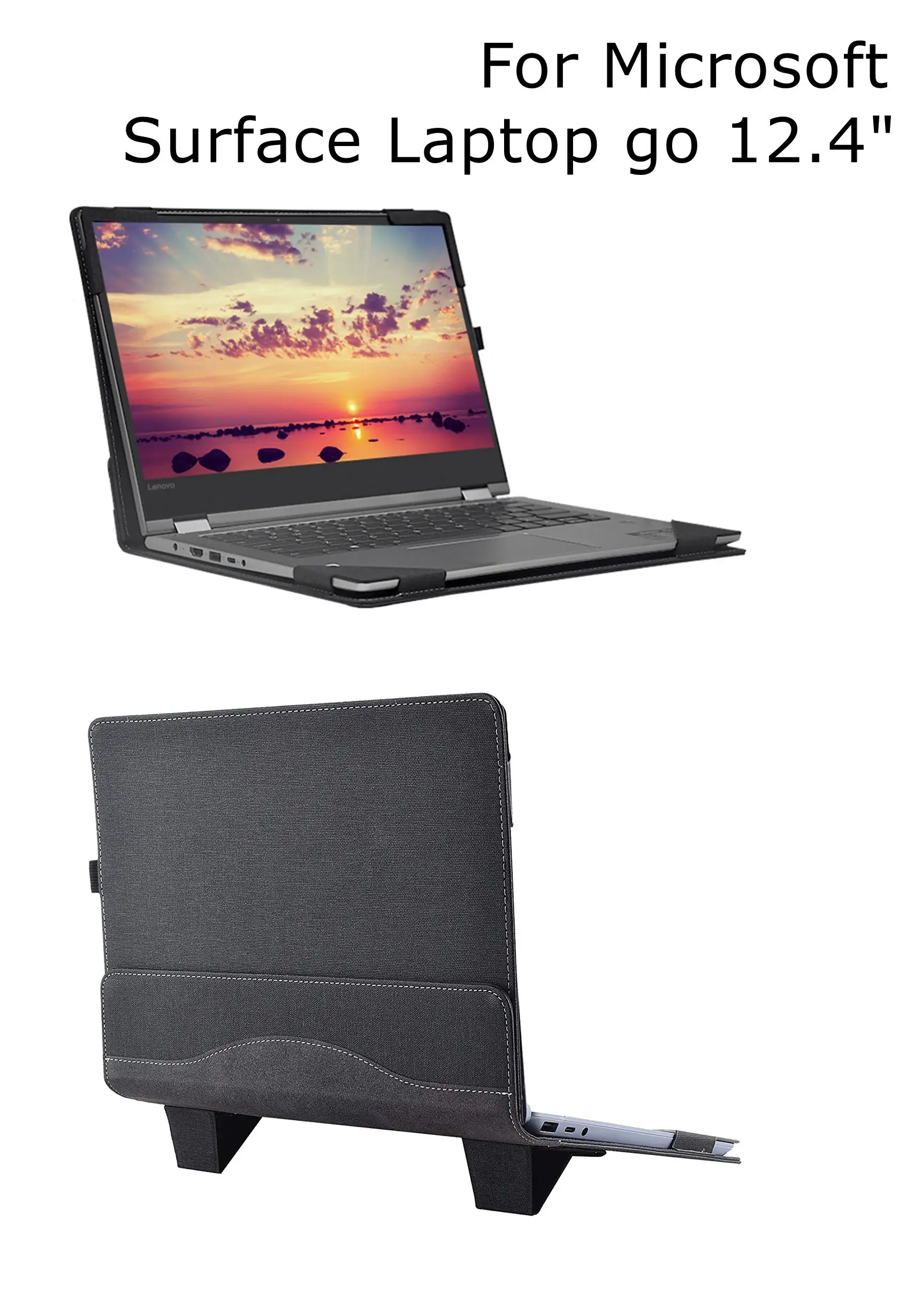 

Чехол-накладка для ноутбука Microsoft Surface go 12,4 дюйма, чехол-книжка с подставкой из искусственной кожи дюйма, Жесткий Чехол для ноутбука Surface go 12 д...