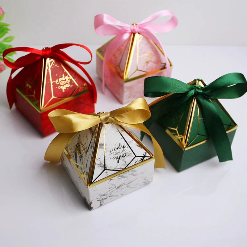 5 шт. конфетная коробка бронзового цвета драгоценный камень башня Свадебная