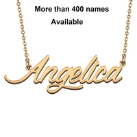 cursive initial letters name necklace for angelica birthday party christmas new year graduation wedding valentine day gift
