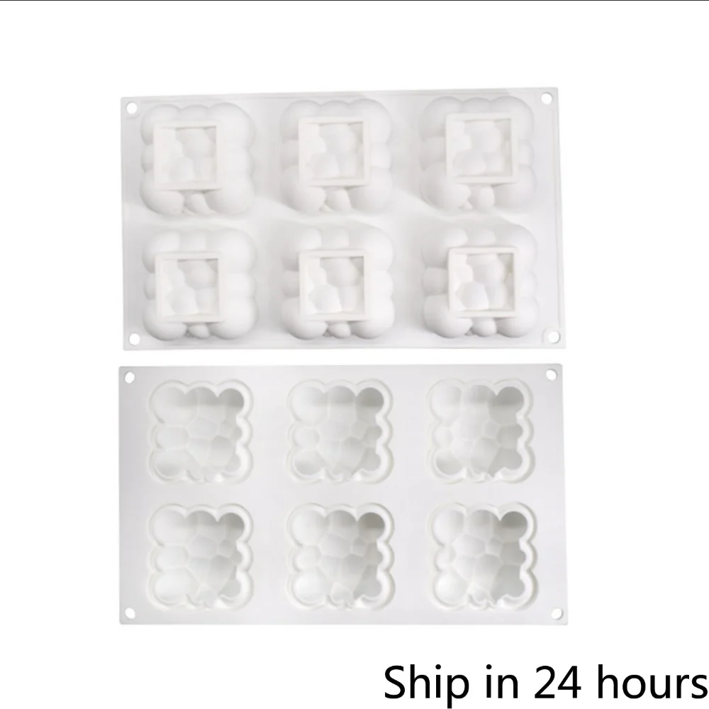 6 cavity квадратные облака Форма силиконовые формы 3D облако форма для выпечки тортов