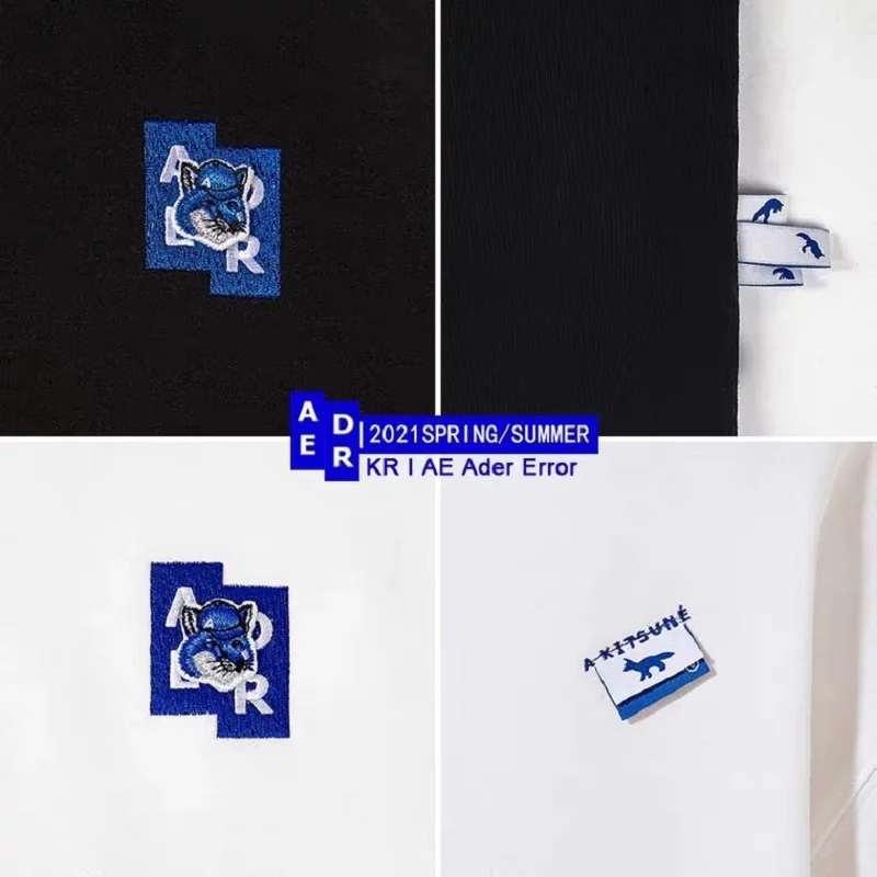 Футболка с вышивкой лисы и адерпогрешности 2021ss для мужчин женщин тенниска в