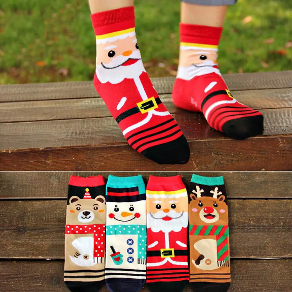 4 предмета в комплекте одежда для сна из хлопка с рождественскими рисунками Санта