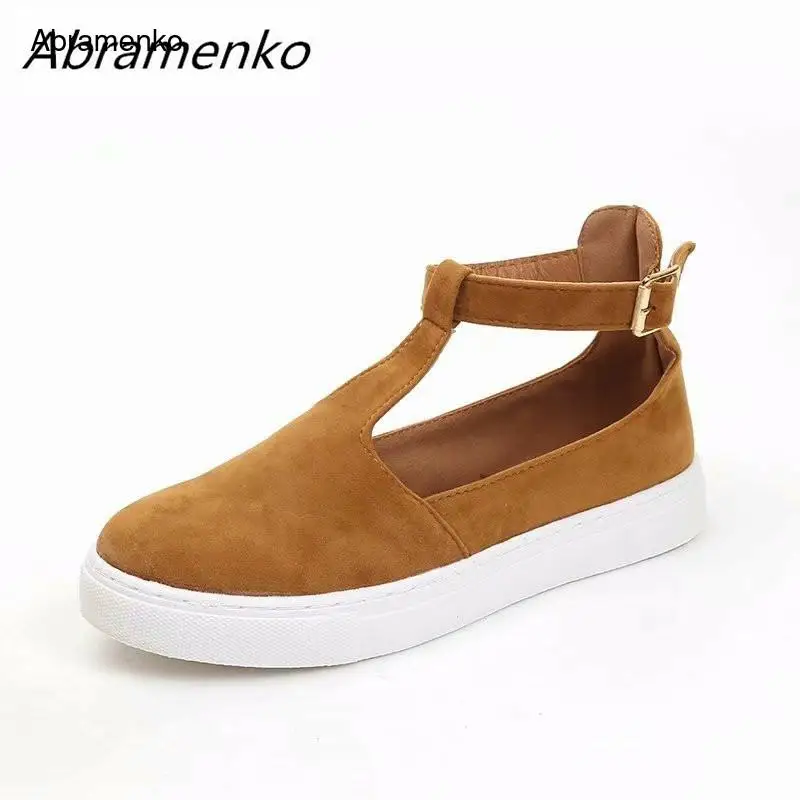 Туфли женские на плоской подошве дышащие пляжные лоферы кожаные сандалии