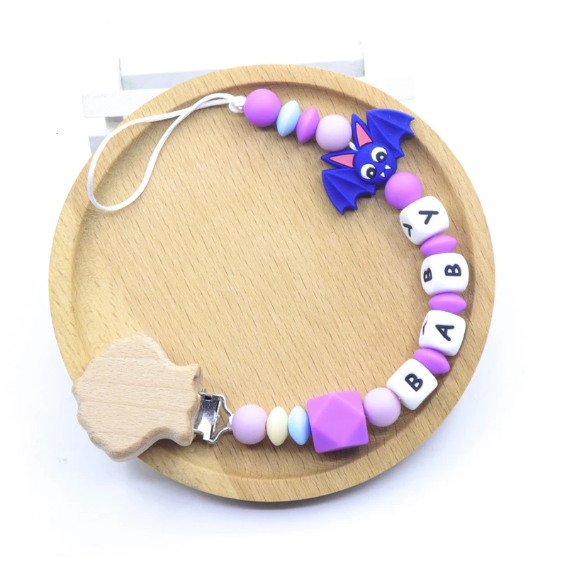 Новинка Хэллоуин персонализированные имя ребенка соски зажим нетоксичный