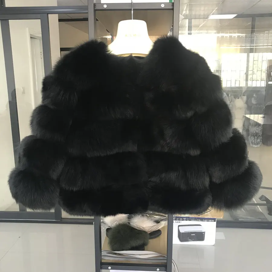 QIUCHEN PJ1801 Новое поступление Женская зимняя шуба из натурального Лисьего меха Толстая меховая женская зимняя куртка