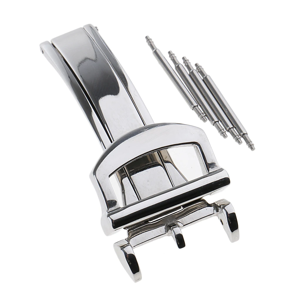 

Mens Watch Accessories Watch Clasp Stainless Steel Polished Buckle 16mm