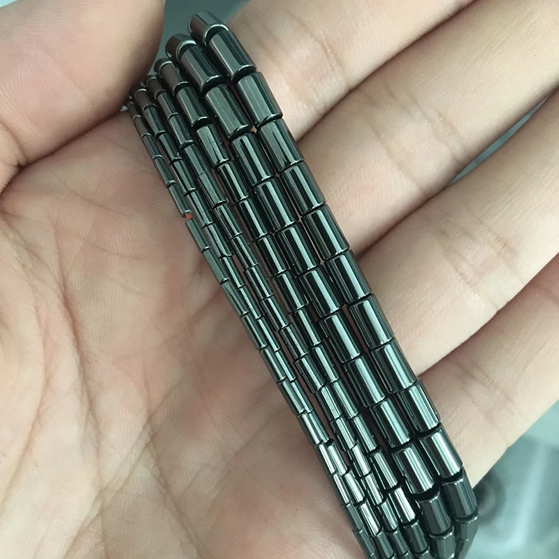 

Hematite beads Natural Stone long Cylinder Square loose Beads For Women Men Bracelet Necklace Jewelry DIY Making Accessories