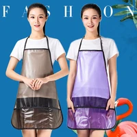 1pcs professional hairdressing apron clear faux leather waterproof hair cutting bib barber styling salon hairdresser waist cloth