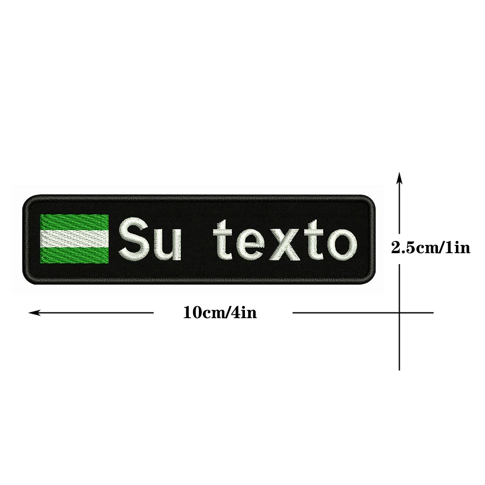 

Andalusian flag Andalucia 10X2.5cm Embroidery Custom Name Text Patch Stripes badge Iron On Or Velcro Backing Patches For Clothes