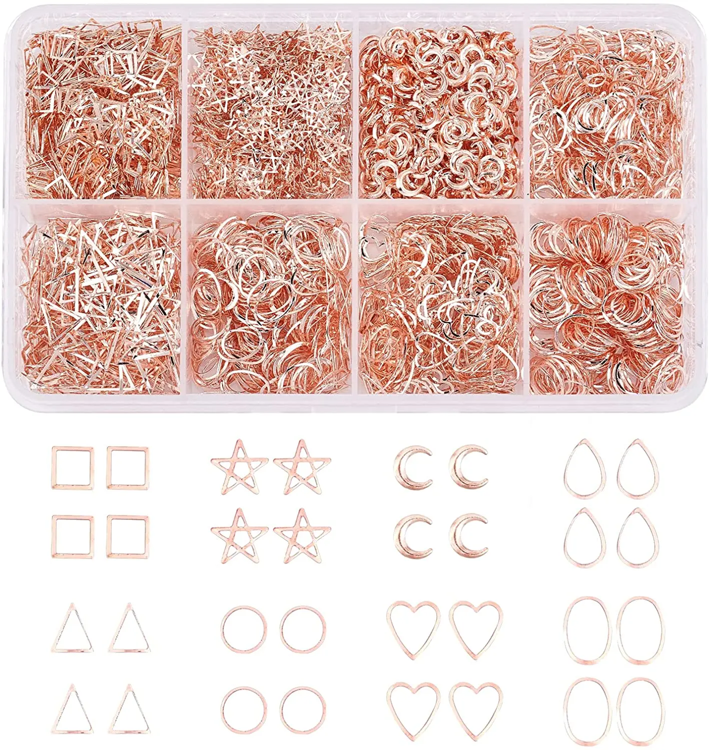 

2400 шт., подвески для украшения ногтей из розового золота