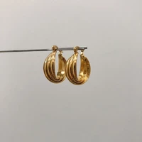 chunky twisted hoop earrings for women 18k gold plated thick textured hoop hypoallergenic earring