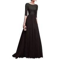 2021 styles hot sales women plus size 5xl three quarter sleeve lace long evening party dress fit and maxi dress vestio