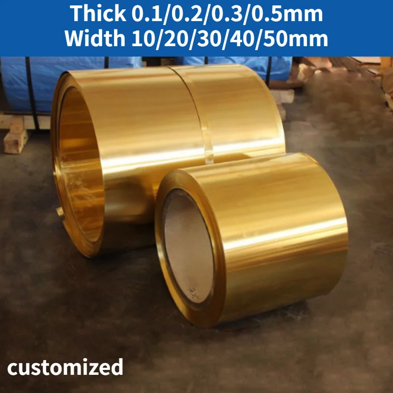 

1PC 0.1/0.2/0.3/0.5mmx10/20/30/40/50mmx1000mm Brass Metal Thin Sheet Foil Plate Thick Industry DIY Experiment Copper Paper