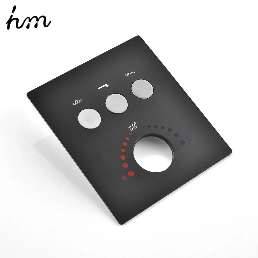 Скрытый душевой переключатель hm с сенсорной кнопкой черный латунный