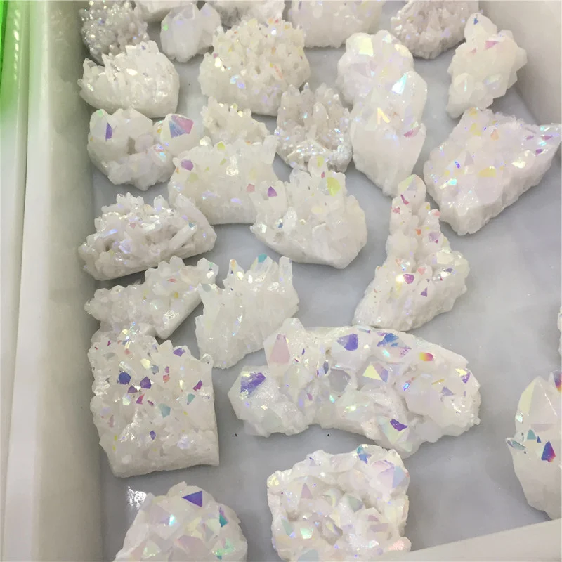 Хит продаж! 50 70 г натуральный белый кластер с кристаллами ангельская Аура