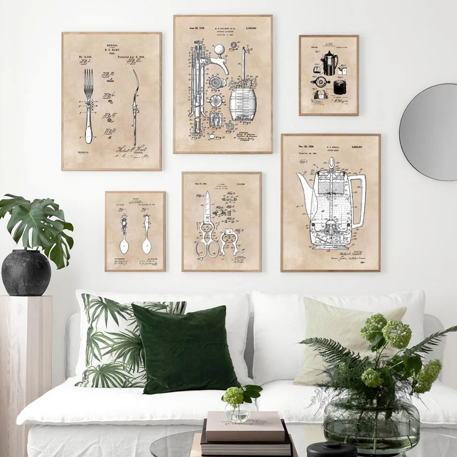 

Fork Spoon Waffle Iron Coffee Maker Wall Art Canvas Painting Nordic Posters And Prints Wall Pictures For Living Room Home Decor