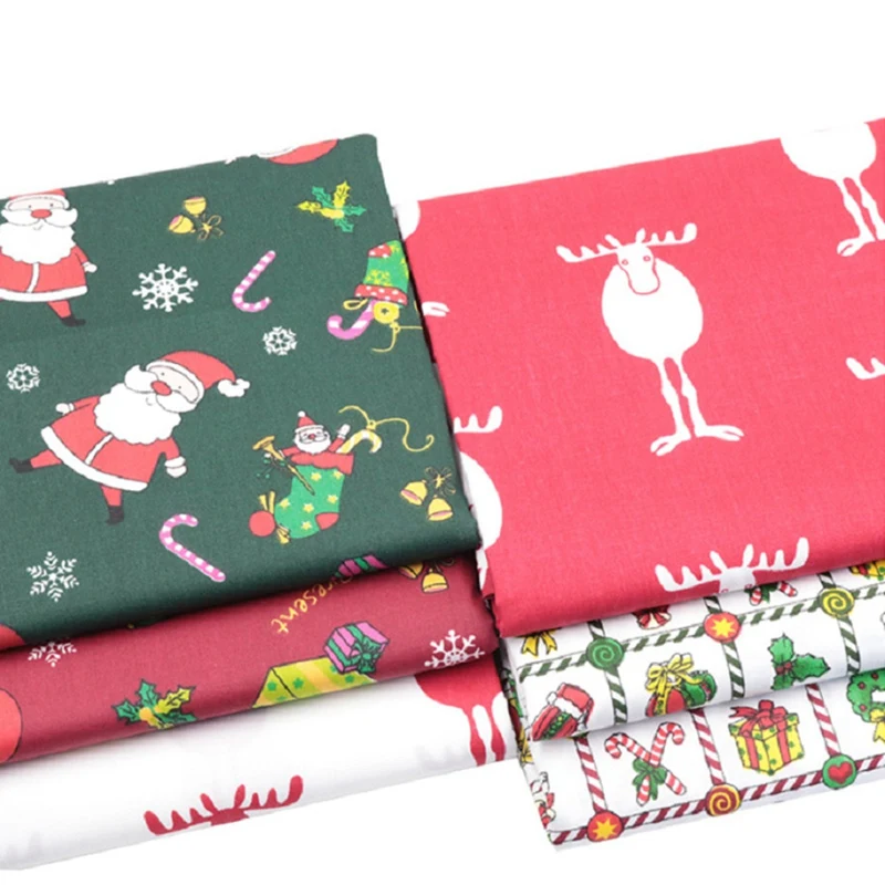 6 PCS Christmas Quilting Fabric Squares 20X20 Inch Print Cotton Patchwork Sewing For DIY Craft Projects | Дом и сад