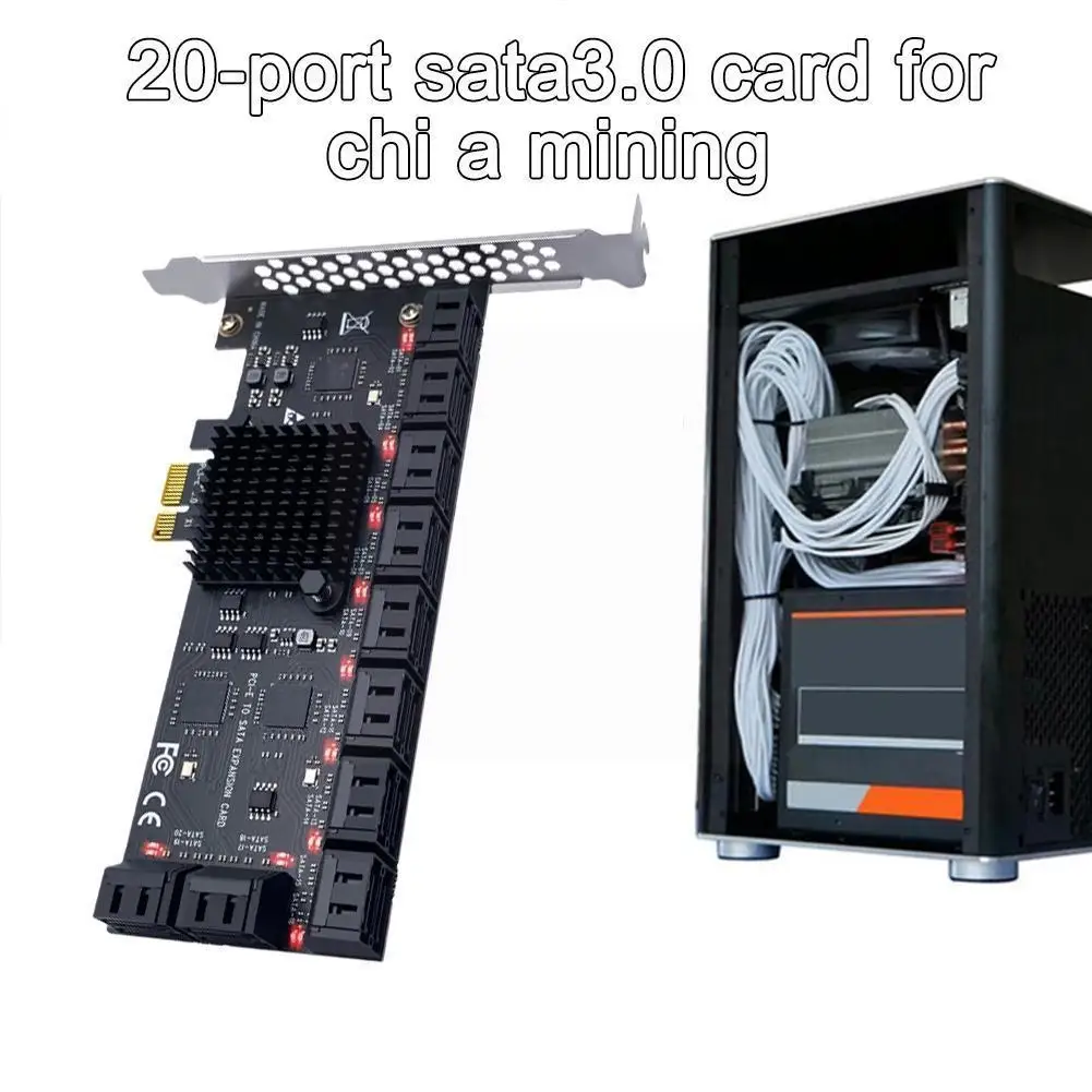 Spot PCI-E To SATA Hard Drive Adapter Card Pcie X1 Card SATA Expansion 20-port R3Y1