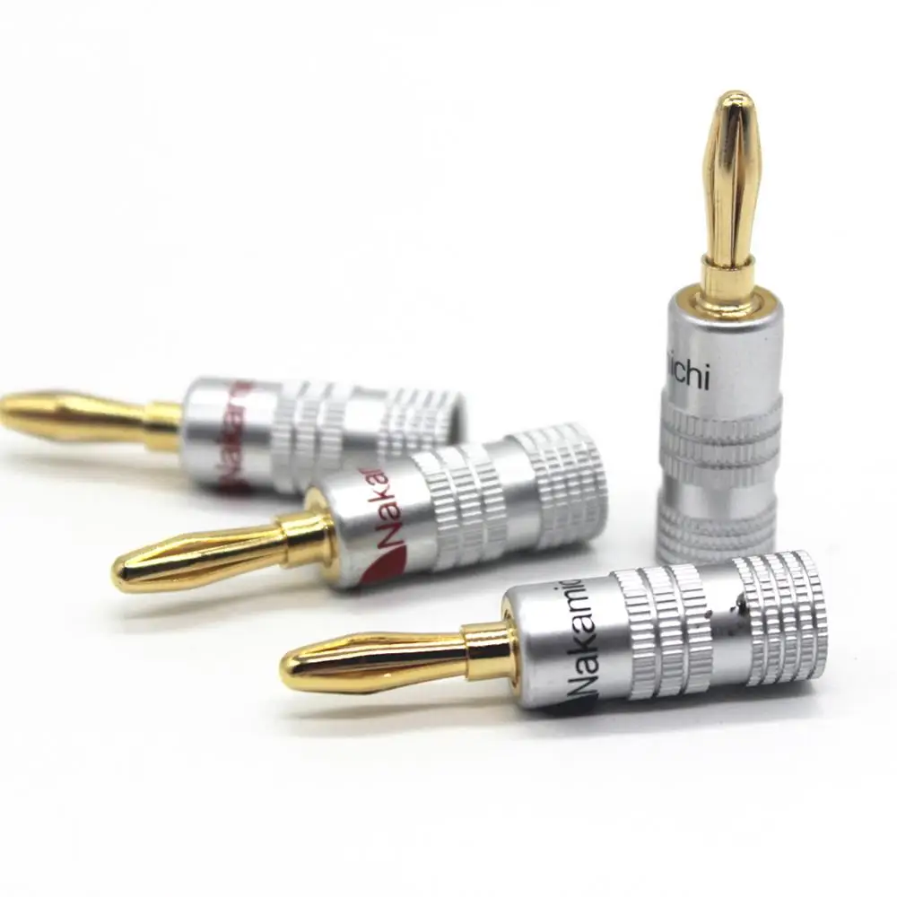 

Nakamichi 24K позолоченные 4 мм банановые штекеры разъемы переходник провод соединитель Медный позолоченный Банановый разъем для аудио