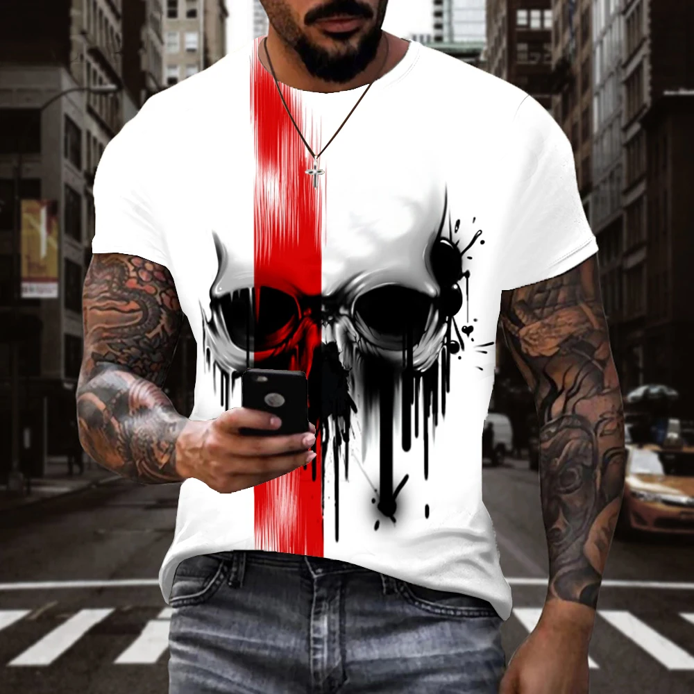 

Мужская футболка KYKU, черная футболка с коротким рукавом и принтом черепа в стиле хип-хоп, лето 2019