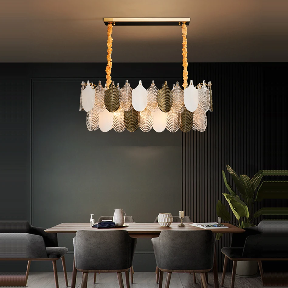 Lámpara LED postmoderna de acero inoxidable para comedor, luminaria de suspensión con Lustre de iluminación de diseño Art Deco para sala de estar