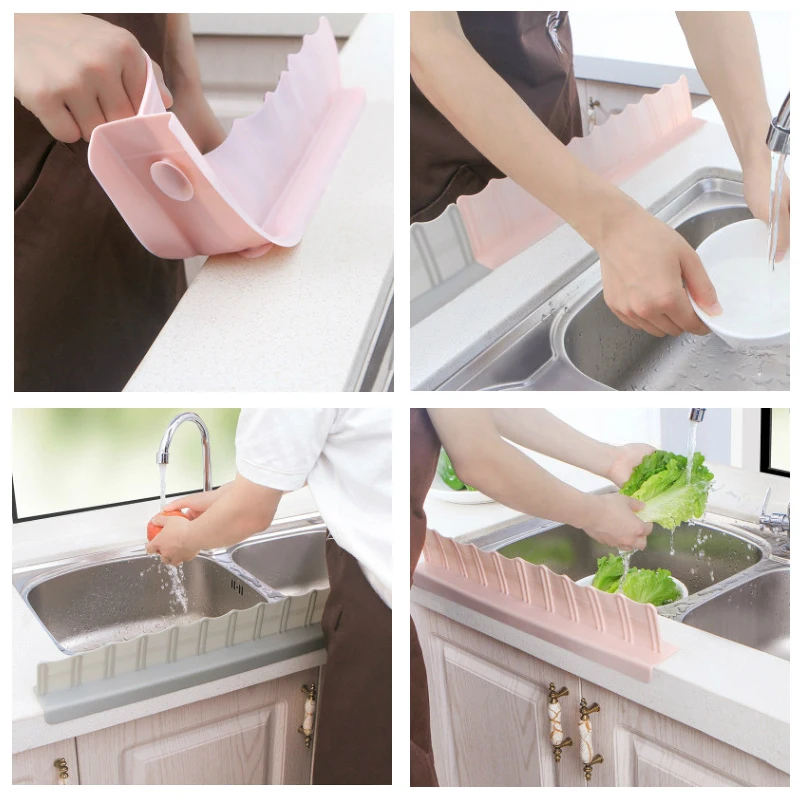 

Creative Kitchen Utensils Plastic Suction Cup Type Pool Baffle Household Items Oil-proof Splash-proof Water-proof Baffle Sink