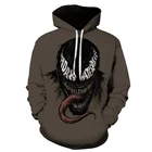 Мужской свитер с капюшоном, Осень-зима, теплая толстовка с капюшоном и 3D-принтом, 2021