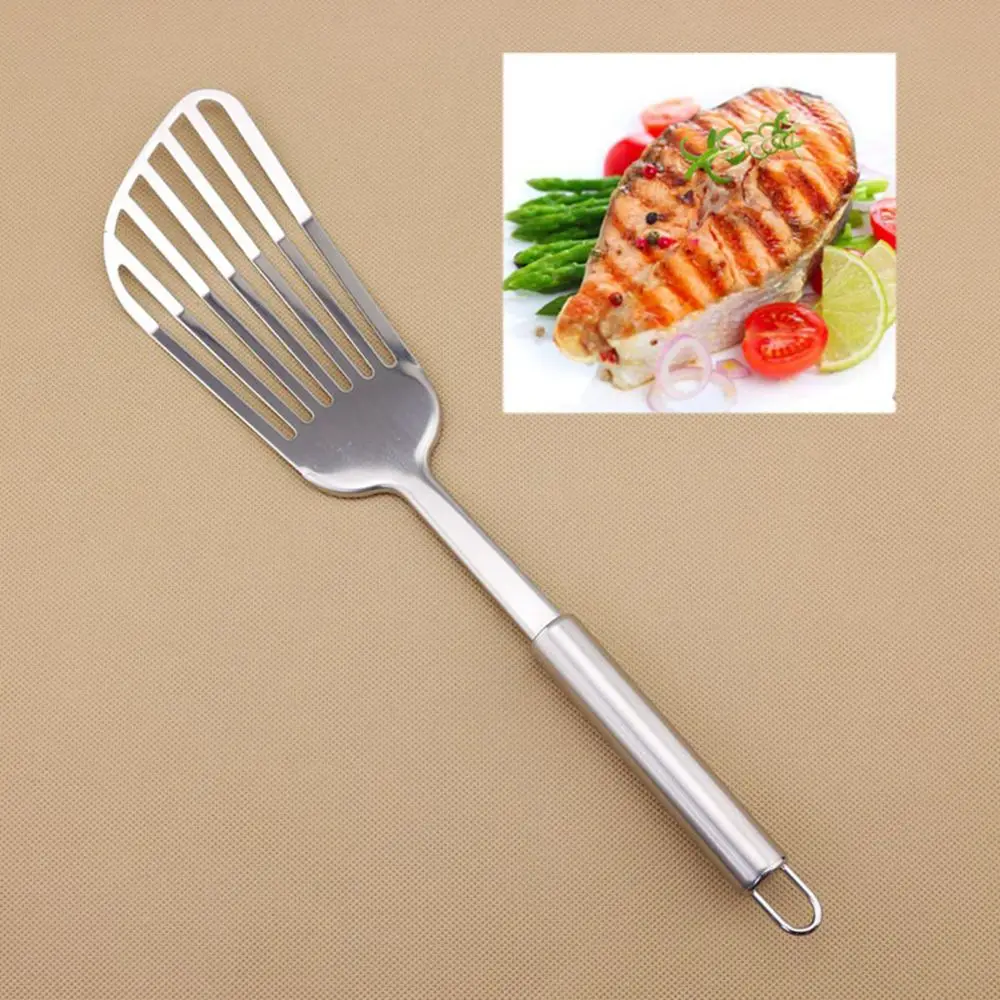 1 Pc Stainless Steel Fish Spatula  Metal Blad Fish Tuner Utensils Kitchen Cooking Tool Flexible Spatula Non-stick Pastry Shovel