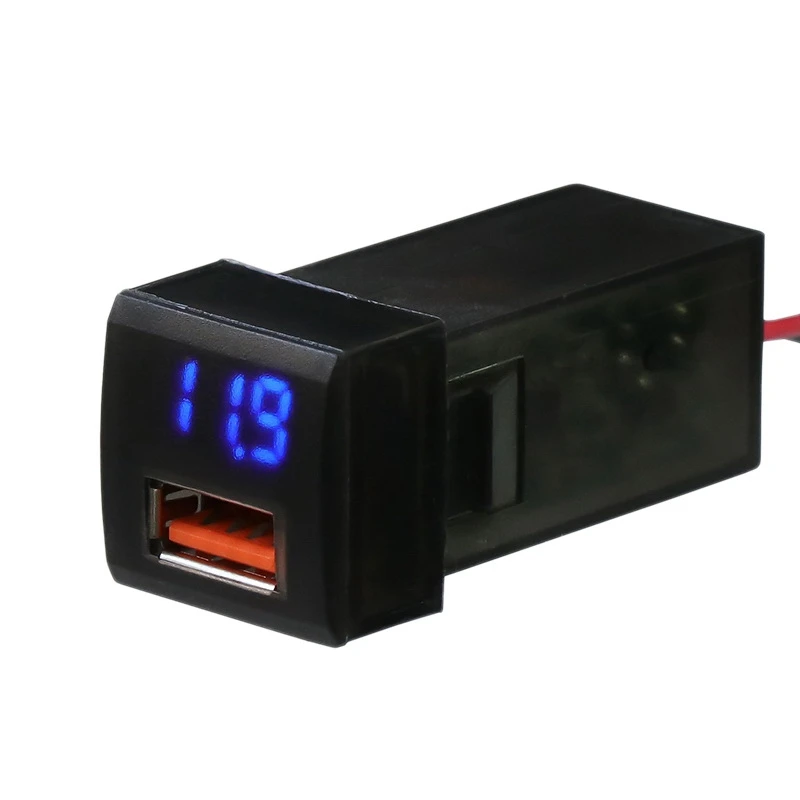 QC3.0 USB Interface Socket Fast Car Charger Voltage Display Battery Monitor for TOYOTA Camry Corolla Ralink Prado | Автомобили и