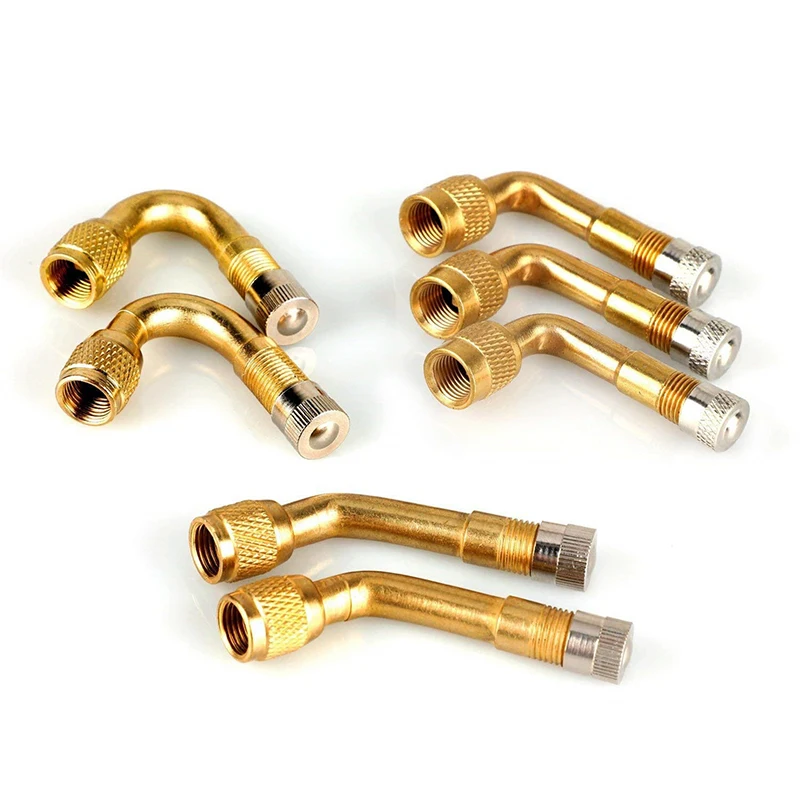 Air Tyre Valve Tire Valve Stem Extenders Extension Adapter 45/90/135 Degree Angle Brass for Car Truck Motorcycle Electric car