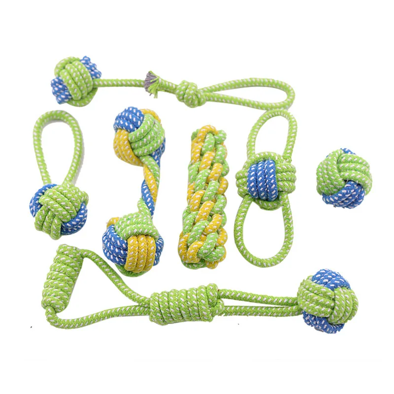 

New Pet Woven Cotton Rope Bite-resistant Cleaning Dog Toy Cotton Rope Set Toy Pet Supplies Dog Rope Toy Dog Toys Interactive