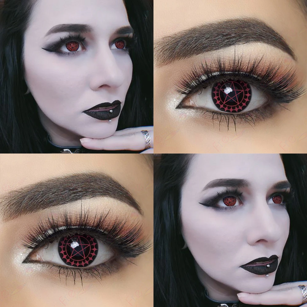 Контакты для Хэллоуина с пентаграммой косплей цветные контактные линзы | Красота