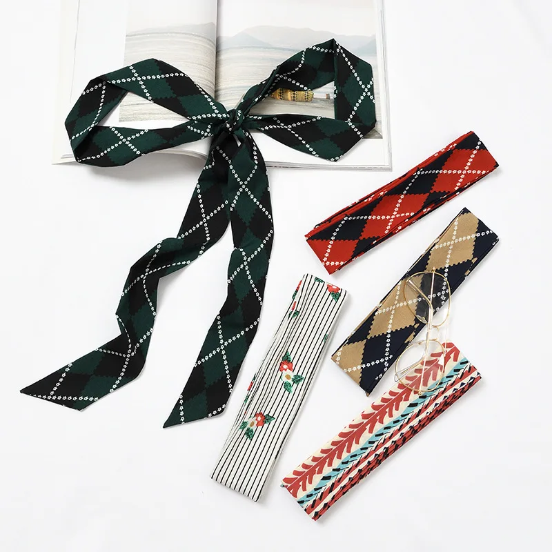 

200 Cm Super Long Plaid Stripe Animal Print Scarf Decorate Bag Handle Neck Tie Handband Ribbon Scarves Chic Fashion Stearmer New