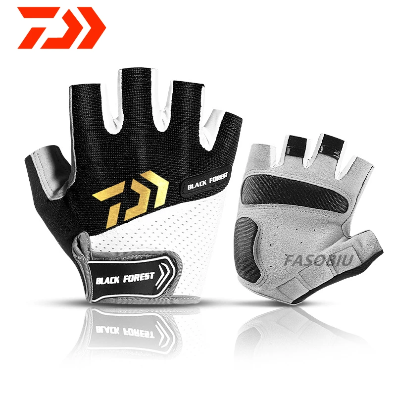 Новые перчатки Daiwa с открытыми пальцами для рыбалки дышащие охотничьи