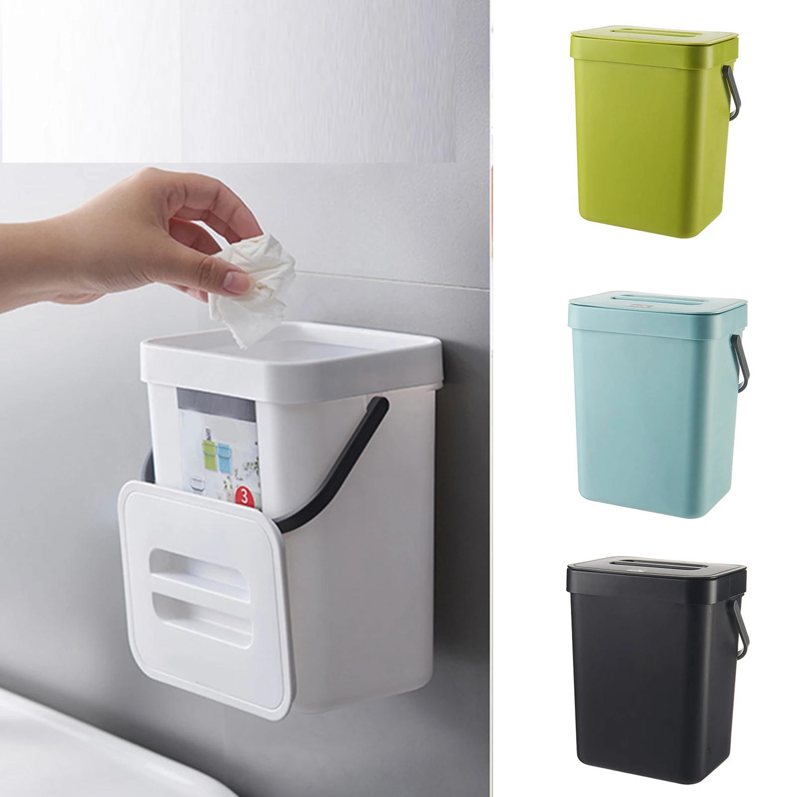 

2021 Push-top Trash Can Chef Hanging Automatic Returns Lid for Fruit Vegetable Pericarp @LS