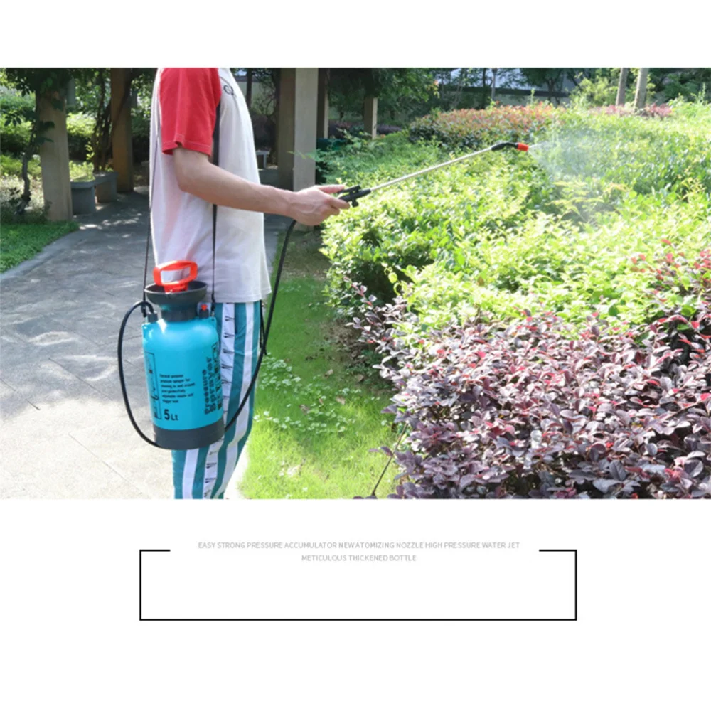 

Shoulder-type Garden Pneumatic Watering Pot Sprayer Manual Watering Pot With High Pressure Garden Supplies (Blue Grey 5L)