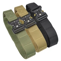 military heavy duty tactical waist belt men metal buckle nylon belt outdoor sports training combat belts hunting accessories