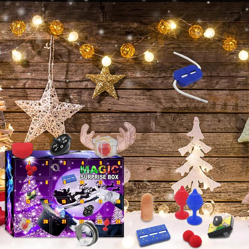 

New Year Pop Advent Calendar Toy Pack Countdown Sensory Magic Toys Set Simple BlindBox Surprise Present Kid Favor Festival Gift