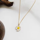 Михэн Модная бижутерия в форме цветка золотое ожерелье подвеска покрытие в Корейском стиле темперамент, цепочка, колье для женщин, подарки для девочек