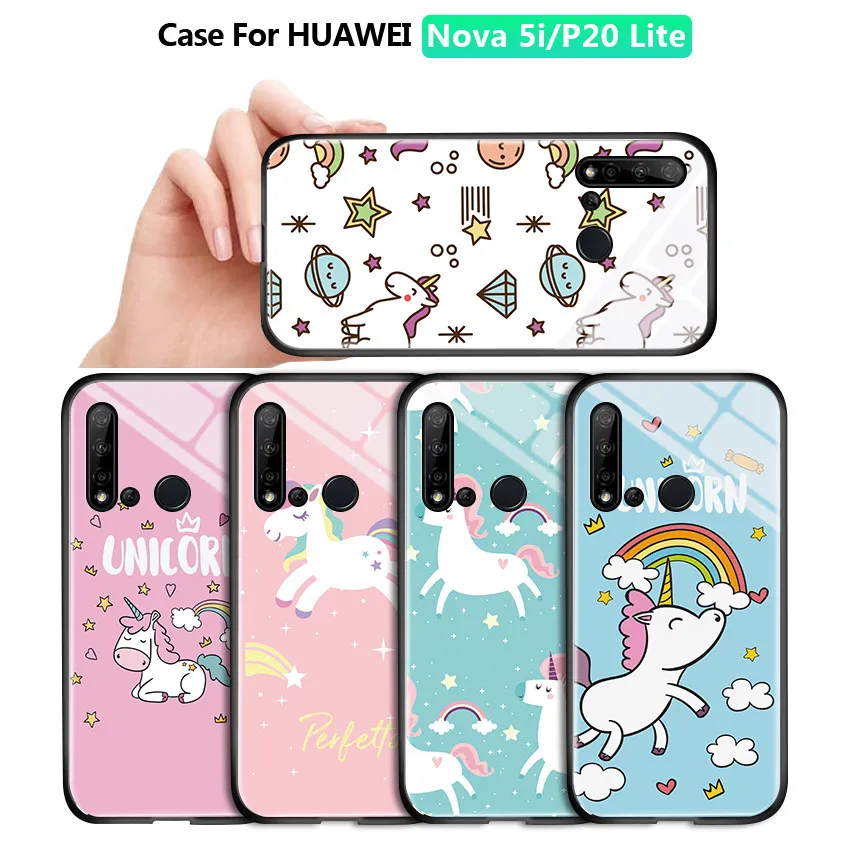 Ударопрочный симпатичный мультяшный Розовый Единорог узор мягкий край